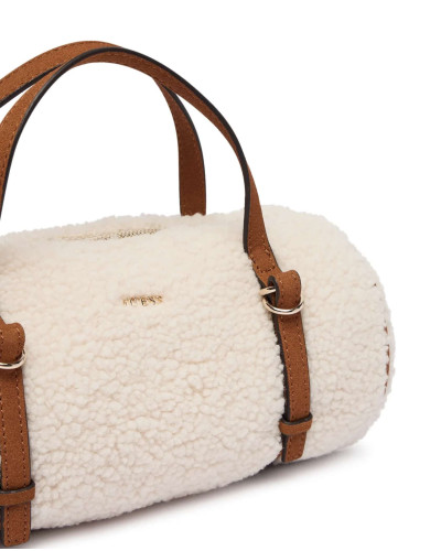 Borsa donna Guess hobo Taylor mini barrel Satchel white/cognac B27GU187 WS232576