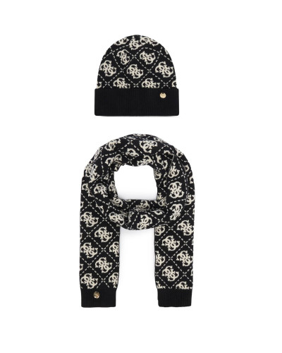 Set sciarpa e berretto Guess 4G multilogo black C27GU63 GFBOXWP6401