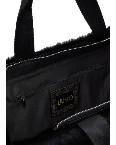 Borsa donna Liu-jo L Tote Fake Fur pelliccia sintetica nero B27LJ87 2F6037 E0218 22222