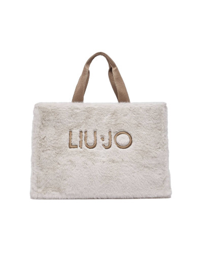 Borsa donna Liu-jo L Tote Fake Fur pelliccia sintetica burro B27LJ89 2F6037 E0218 00192