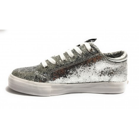SCARPE DONNA SNEAKER LOVE MOSCHINO GLITTER SILVER /CUORE  DS18MO07
