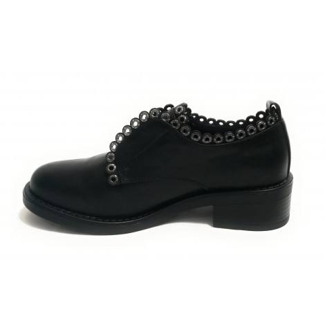 SCARPE  DONNA GOLD&GOLD ECOPELLE NERO SCAMICIATA ORLO BORCHIA D19GG32
