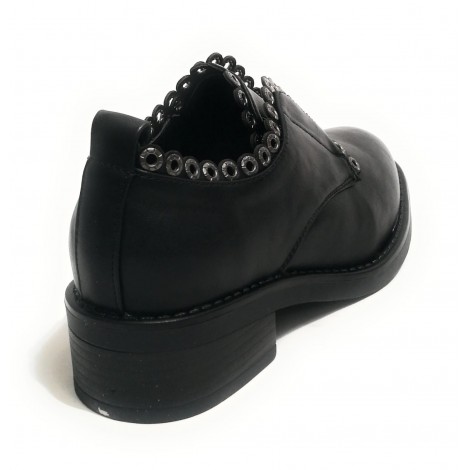 SCARPE  DONNA GOLD&GOLD ECOPELLE NERO SCAMICIATA ORLO BORCHIA D19GG32