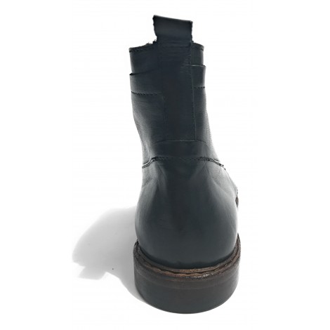 SCARPE UOMO CAVALLINI ANFIBIO IN PELLE LAVATA COLORE NERO HAND MADE U18CA03