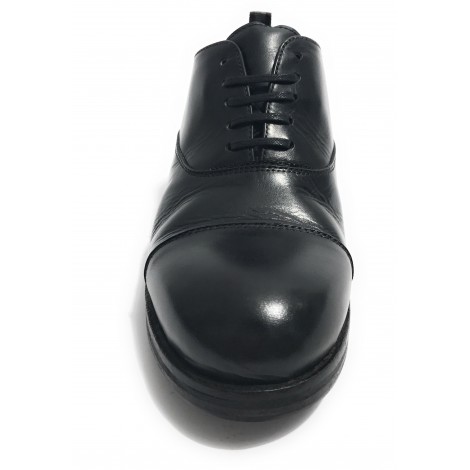SCARPE UOMO CAVALLINI FRANCESINA SCAMICIATA PELLE LAVATA COLORE NERO HAND MADE U18CA04