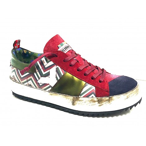 SCARPE UOMO  YAB SNEAKER PELLE MULTIRIGA MULTICOLOR  ARTIGIANALE U17YA03