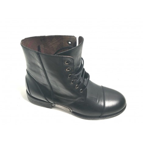 SCARPE UOMO CAVALLINI POLACCHINO CHELSEA PELLE LAVATA NERA HAND MADE U17CA02