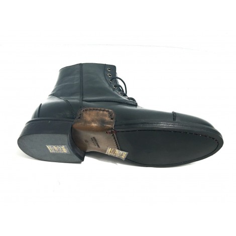 SCARPE UOMO CAVALLINI POLACCHINO CHELSEA PELLE LAVATA NERA HAND MADE U17CA02