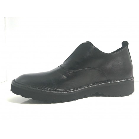 SCARPE UOMO ERNESTO DOLANI FRANCESINA SCAMICIATA NERO  ARTIGIANALE U17ED06