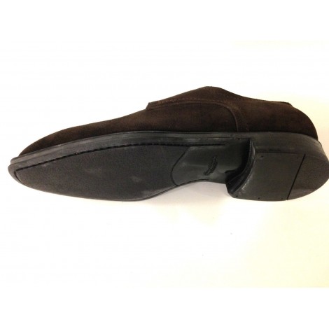 SCARPE UOMO SANTONI DERBY SUEDE IDROREP MARRONE T.MORO  FONDO GOMMA SOFT 18