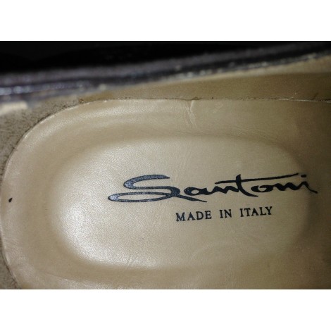 SCARPE UOMO SANTONI DERBY SUEDE IDROREP MARRONE T.MORO  FONDO GOMMA SOFT 18