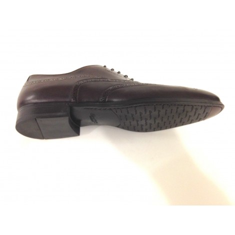 SCARPE UOMO SANTONI FRANCESINA CON DUILIO PELLE  MARRONE MORO F. GOMMA      25