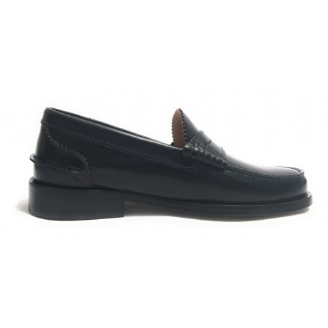 SCARPE UOMO ELITE MOCASSINO FONDO IN CUOIO CUCITO COLORE BLU ABRASIVATO US17EL06