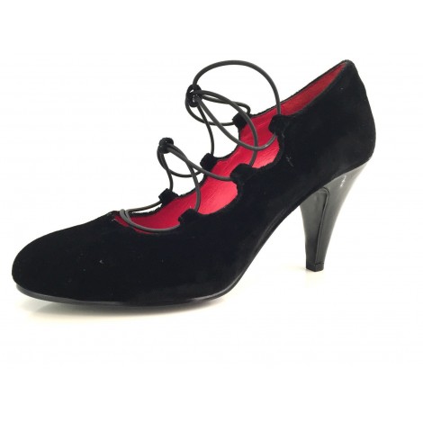 SCARPE DONNA MOSCHINO LOVE DECOLLETE CINIGLIA STRINGHE NERO TC 80 SIZE 37 PDMO19