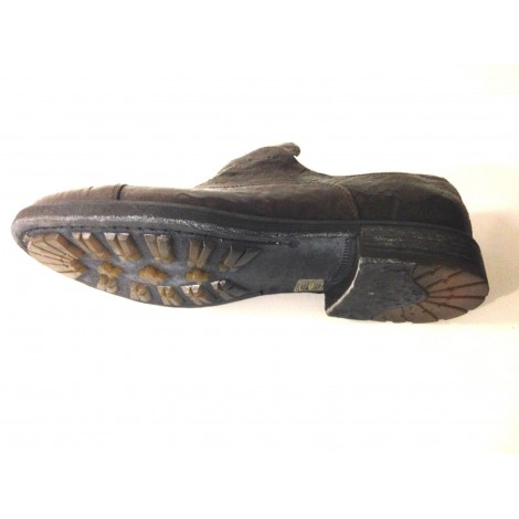 SCARPE UOMO DAVIDSON SCAMICIATA PELLE BURRATTATA MORO ARTIGIANALE 2015 U15DV01