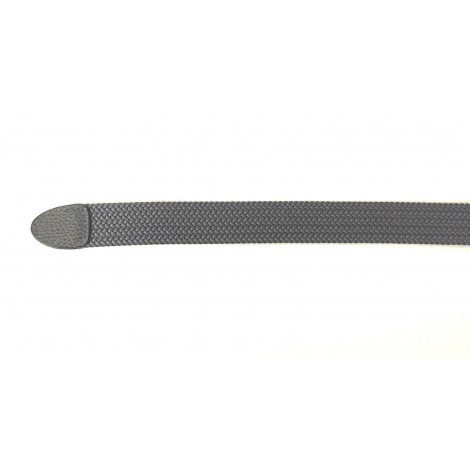 CINTURA DA UOMO ZERBINI COTONE ELAST. E PELLE GRIGIO E FIBBIA SILVER A15ZE03