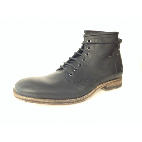 SCARPE UOMO DAVIDSON POLACCHINO F CUOIO NERO BOLIVIA  VINTAGE U15DV06