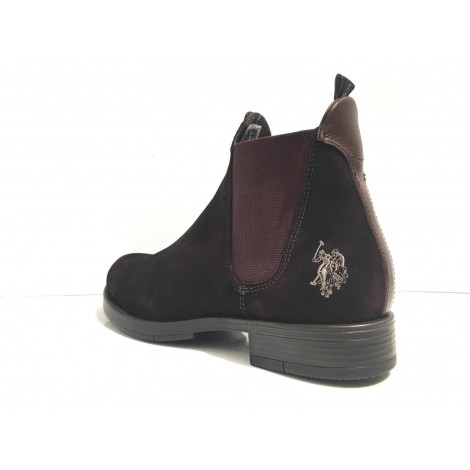 SCARPE DONNA US POLO MOD PHOENIX ELASTICIZZATA SUEDE BROWN BURGUNDI TC30 D17UP04