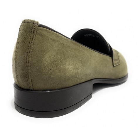 MOCASSINO UOMO ANTICA CUOIERIA MOD. AMALFI PELLE SCAMOSCIATA VERDE FORESTA US19AC05