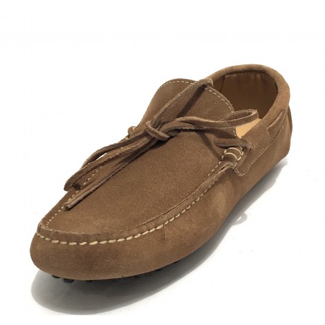Scarpe Ton Goût mocassino tubolare in pelle scamosciata ecru uomo US19TG13
