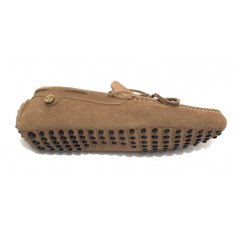 Scarpe Ton Goût mocassino tubolare in pelle scamosciata ecru uomo US19TG13
