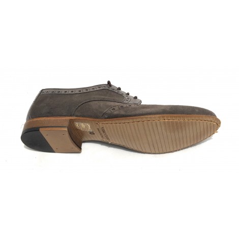 Scarpe Ton Goût francesina in pelle scamosciata/ montone grigio uomo US19TG09