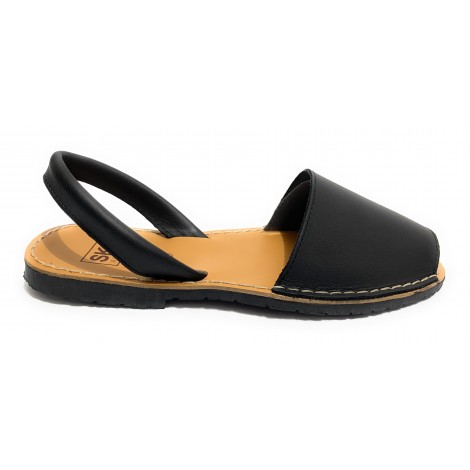 SANDALO DA UOMO MINORCHINA SKA SHOES MOD. IBIZA IN PELLE NAPPA NERO  US19SK01