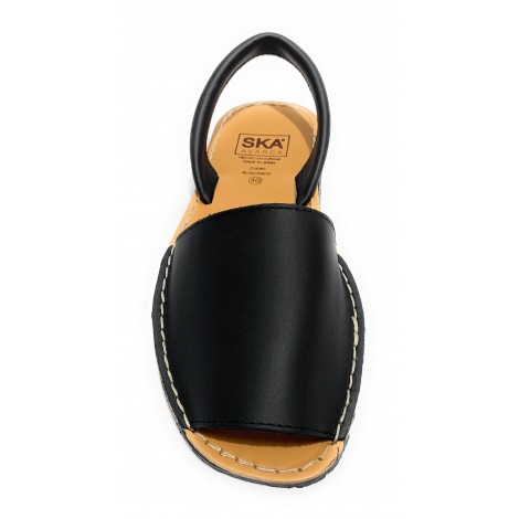 SANDALO DA UOMO MINORCHINA SKA SHOES MOD. IBIZA IN PELLE NAPPA NERO  US19SK01