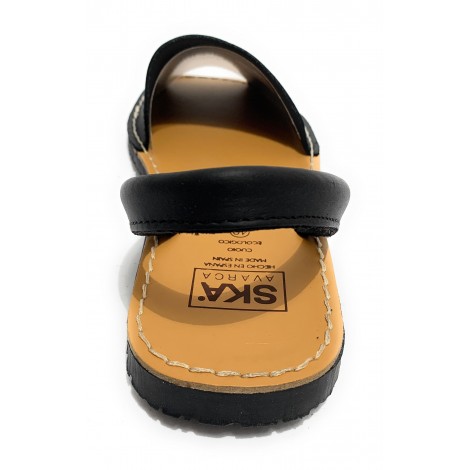SANDALO DA UOMO MINORCHINA SKA SHOES MOD. IBIZA IN PELLE NAPPA NERO  US19SK01
