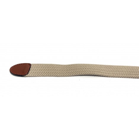 Cinta elasticizzata cotone e pelle beige   H3 A20EL07