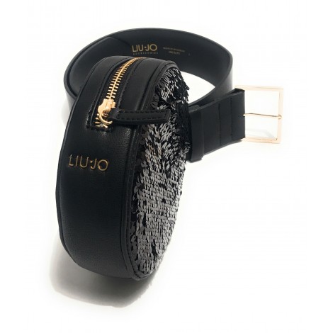 Borsa belt bag Liu-Jo in ecopelle con paillettes colore nero B20LJ62