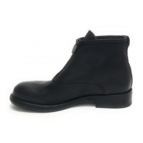 Scarpe Ton Goût stivaletto uomo con zip in pelle vintage nero U20TG05