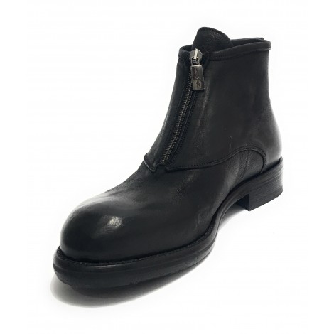 Scarpe Ton Goût stivaletto uomo con zip in pelle vintage nero U20TG05
