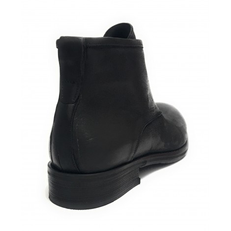Scarpe Ton Goût stivaletto uomo con zip in pelle vintage nero U20TG05
