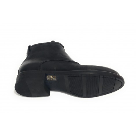Scarpe Ton Goût stivaletto uomo con zip in pelle vintage nero U20TG05