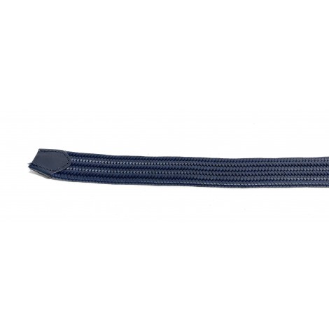 Cinta  in pelle intrecciata elasticizzata blu, altezza 3,0 cm A20EL09
