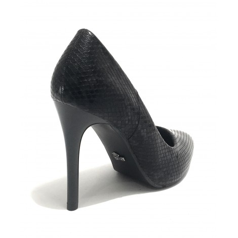 Scarpe donna décolleté Gold&gold tc 95 ecopelle stampa pitone nero D20GG07