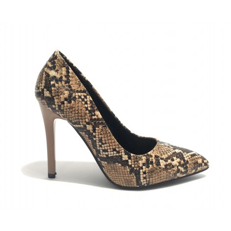 Scarpe donna décolleté Gold&gold tc 95 ecopelle stampa pitone beige D20GG08
