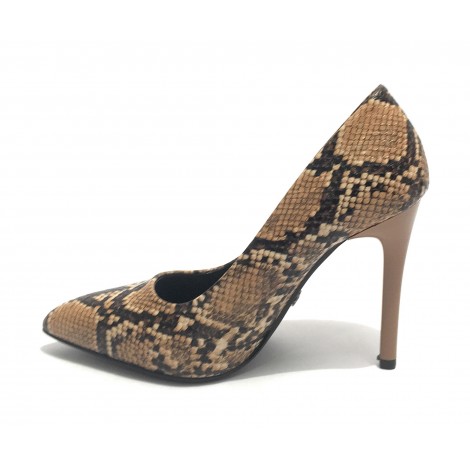 Scarpe donna décolleté Gold&gold tc 95 ecopelle stampa pitone beige D20GG08