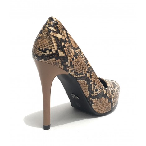 Scarpe donna décolleté Gold&gold tc 95 ecopelle stampa pitone beige D20GG08