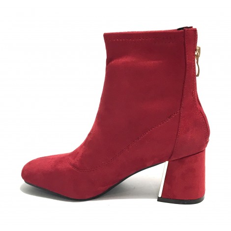 Scarpe donna ankle boot Gold&gold tc 60 in ecopelle scamosciato rosso D20GG14