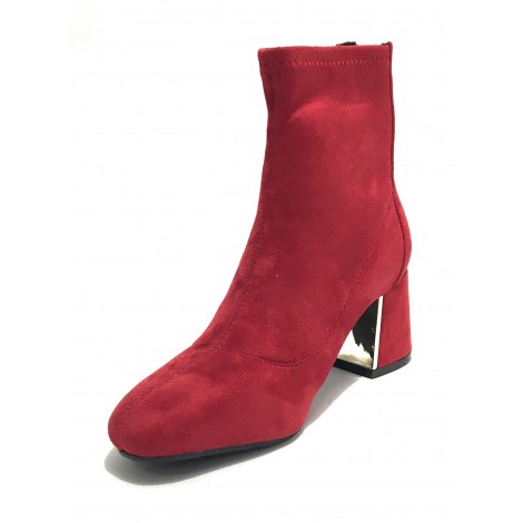 Scarpe donna ankle boot Gold&gold tc 60 in ecopelle scamosciato rosso D20GG14
