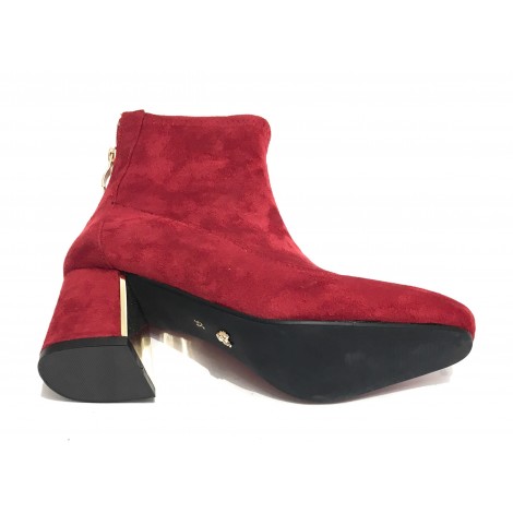 Scarpe donna ankle boot Gold&gold tc 60 in ecopelle scamosciato rosso D20GG14