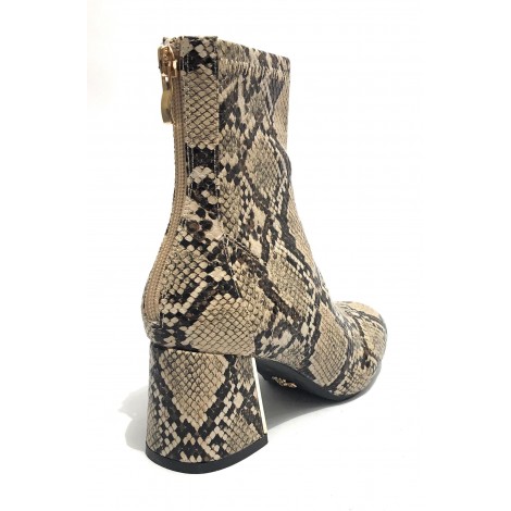 Scarpe donna ankle boot Gold&gold tc 60 in ecopelle stampa pitone beige roccia D20GG17