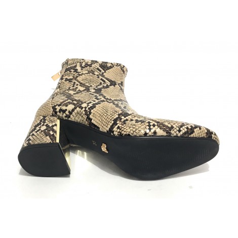 Scarpe donna ankle boot Gold&gold tc 60 in ecopelle stampa pitone beige roccia D20GG17