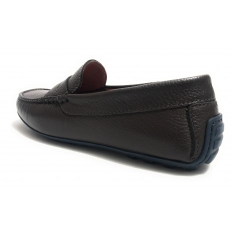 SCARPE UOMO ELITE MOCASSINO TUBOLARE IN PELLE DI CERVO COLORE TESTA DI MORO U20EL04