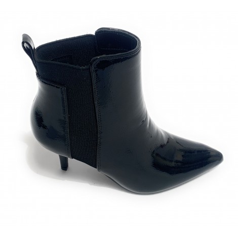Scarpe donna ankle boot Gold&gold tc 75 in ecopelle effetto vernice colore nero D20GG24