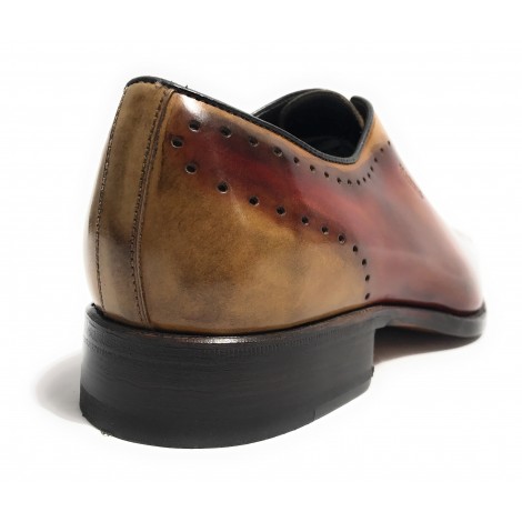Scarpe uomo Harris francesina fatta a mano in pelle col. shade cuoio /red braques U17HA86