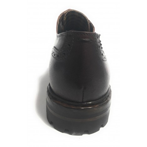 Scarpe uomo Cavallini brogue allacciata in pelle color cognac hand made U18CA01