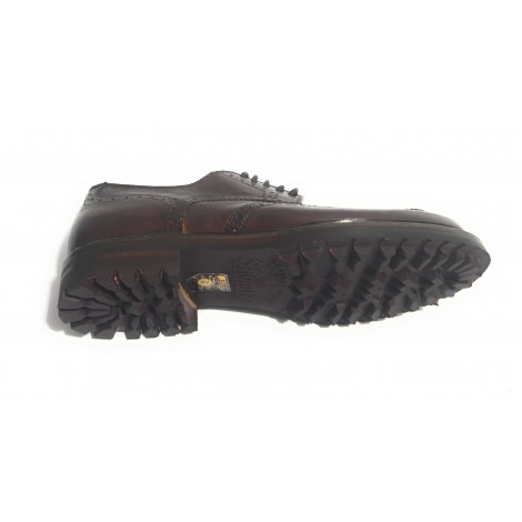 Scarpe uomo Cavallini brogue allacciata in pelle color cognac hand made U18CA01